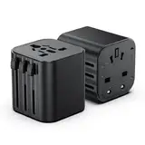 SooPii 2er Pack Universal Reiseadapter Weltweit Reisestecker Adapter, Kompakt international Steckdosenadapter 2500W für UK, USA, Australien, Japan, Irland, 200+ Länder, Travel Adapter zubehör