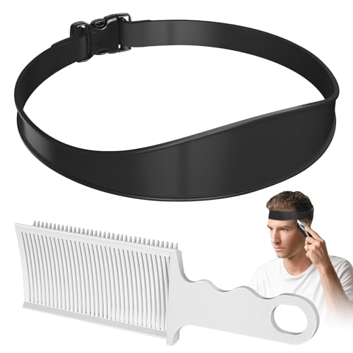 TECHEEL Haarschneide Hilfe Verstellbare Haarschnitt Band Haarschneide Schablone Home Haarschnitte Haarschneide Schablone Haarschneidekamm Selbst Haarschnitte Haarschneide Werkzeug (Schwarz)