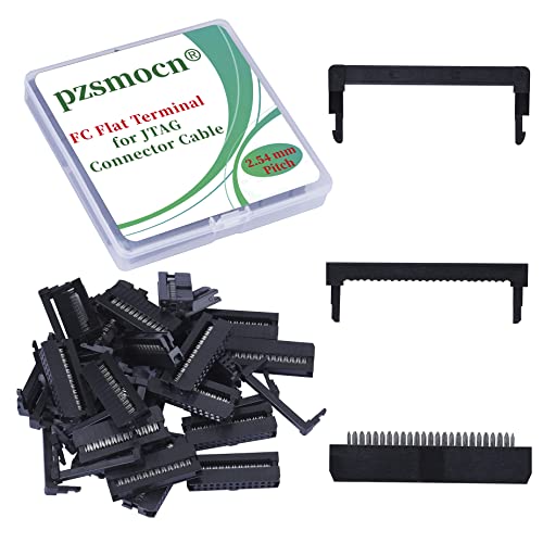 Pzsmocn 20 Sätze IDC 2*12 Zweireihig 24 Poliger Rechteckiger Buchsensteckverbinder FC Flache Weibliches Terminal 3 Teiliges Set 2,54 mm, 24 Poliger FC Adapter Flache Terminal für JTAG-Anschlusskabel.