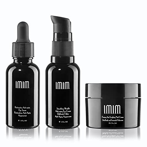 Anti-Falten-Creme-Soforteffekt-Kit | IMIM Geschenke für Frauen und Männer | Augenserum, Augencreme, Halscreme | Skincare Set Mit Hyaluronsäure und Peptide | Geburtstagsgeschenk für Frauen