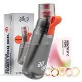 air up® Flasche Gen2 Starter Set Original, inkl Pods in 5 Geschmacksrichtungen 1l Trinkflasche mit Geschmack, zuckerfrei I auslaufsicher, spülmaschinenfest & BPA frei I in Charcoal Grey