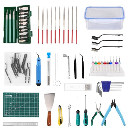 Sovol 3D Drucker Werkzeug Kit, 78 PCS 3D Drucker Zubehör mit Düsenreinigungsset, Pinzetten, Schraubenschlüsselset, Kunstmesser, Zangen und mehr