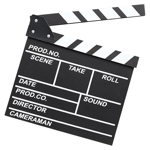 Film Klappe für Shoot, Regieklappe, Regisseure Clapper Board für Film, Filmklappe Requisiten, Filmklappe, Für Shoot Requisiten, Fernsehserie, Werbespots, Home Decoration etc (Schwarz)