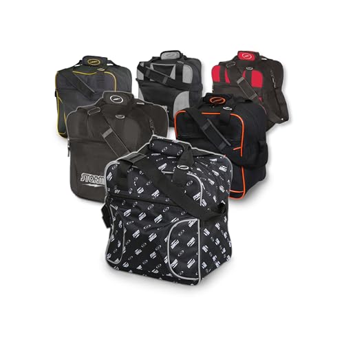 EMAX | 1-Ball-Bowling-Tasche | Storm - Solo Single Tote | Kleine schmale Bowlingbag für einen Bowling-Ball Schuhe Zubehör | Bowling-Ball-Tasche (Schwarz/Dye-Sub)