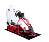 SPEEDMASTER ® Pro Rot - Leder Optik Weiß - Rennsitz - PS4 XBOX - Simracing - simulator