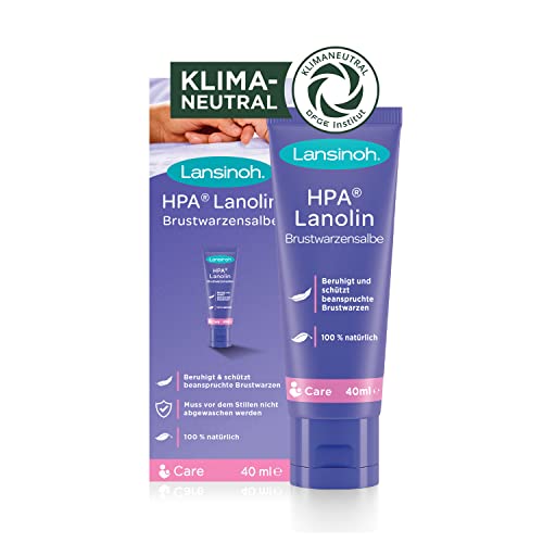 Lansinoh HPA Lanolin Brustwarzensalbe, 40 ml - 100 % natürlich & klimaneutral - beruhigt & schützt beanspruchte Brustwarzen