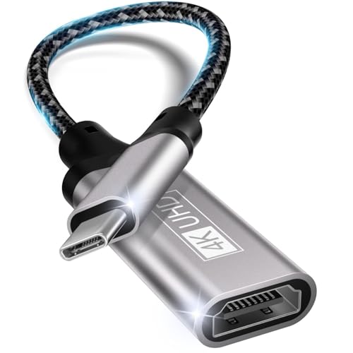 USB C Auf HDMI,USB C HDMI 4K Adapter Thunderbolt 3/4 AUF USBC HDM I Adapter kompatibel mit iPhone 16Pro/16Pro Max/16/15,MacBook Pro/Air,iPadPro/Air,Pixelbook,Galaxy S/Note,Dell XPS,Surface Pro Grau