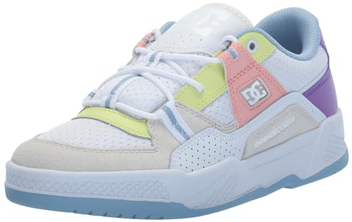 DC Construct Skateschuh für Damen Skate-Schuh, Weiß/Mehrfarbig, 38 EU