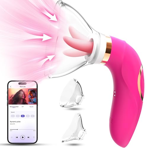 Vibration für Frauen Dildo Vibrator Sex Spielzeug für Paare Klitoris Lecken Sauger mit APP, Sexspielzeug Vibratorensets für Frauen Sex Stimulation mit 8 Saugen 5 Zungemodi Sex Spielzeug für die Frau