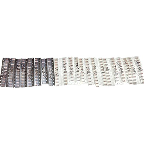 DollaTek 220Pcs 1206 SMD Zener-diode Kit Sortiment LL34 0,5 Watt 1/2W 3 V-51 V 22 Modelle jeder der 10 STÜCKE