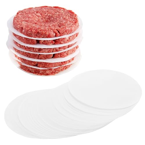 CYEER 1000 Stück Burgerpapier 15CM, Burger Papier für Burgerpresse, Hamburger Papier für Hamburger-Presse, Pergamentpapier, Antihaftpapier für Hamburger, Cheeseburger, Patties