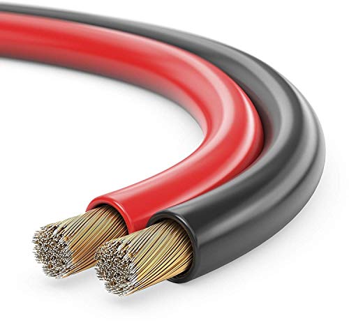 Sonero® 10 Meter 2x2,50mm² CCA Lautsprecherkabel/Boxenkabel, Farbe: rot/schwarz