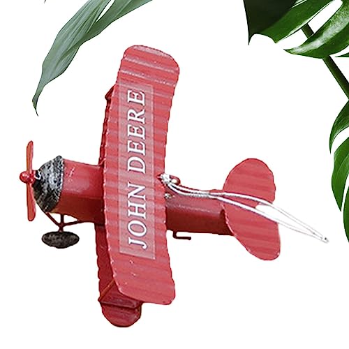 Povanjer Vintage Metall Flugzeugmodelle | Doppeldecker Flugzeug Flugzeug Schmiedeeisen, 10 * 9 * 5 cm Modell Eisen Doppeldecker dekorative Metall für Büro, Bar, Haus, Geschäft