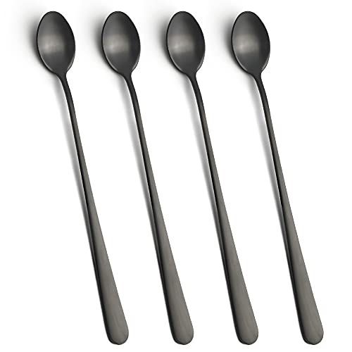 AOOSY Latte-Löffel, 22,7cm Edelstahl, langer Griff, Rührlöffel, Rührlöffel, Kaffeelöffel, Dessertlöffel-Set für Eistee, Desserts, Cocktails(4 Stück)