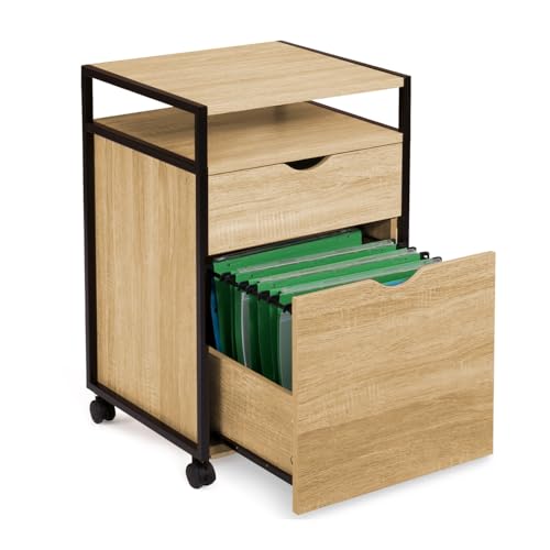 IDMarket - Desktop-Desktop-Halterung Detroit 2 Schubladen Industriedesign