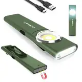 klarus E5 USB C Wiederaufladbare Klein Taschenlampe,COB-Arbeitsleuchte, 600 Lumen, flache Mini Taschenlampe mit Magnetfuß und Schnallenclip. Geeignet für Wartung, Camping, Wandern, Notfall usw