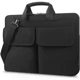 DOMISO 17 Zoll Laptop Tasche Multifunktionale Aktentasche Schultertasche für 17" Laptops/17.3" HP Pavilion 17/MSI GS73VR Stealth PRO/Lenovo/ASUS,Schwarz