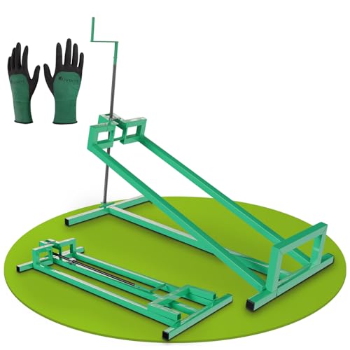 Juskys Rasentraktorheber bis 400 kg - 45° Heber für Rasenmäher, Aufsitzmäher und Rasentraktor - Aufsitzrasenmäher Hebebühne Hebevorrichtung in Grün