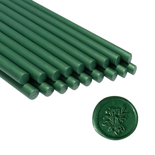 Wachs-Siegel-Sticks, Ioggtser 16 Stück Klebepistole Wachs-Siegel-Sticks für Wachs-Siegel-Stempel, Siegel-Wachs-Sticks für die Herstellung exquisiter Wachs-Siegel(Pine Green)