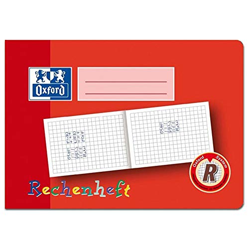 Oxford 100050106 Heft, A5 quer, Rechenheft 10 mm kar, R, 16, robuster, abwischbarer Deckel (3er Pack)