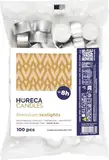 Horeca Candles - Teelichter Premium Weiß, Unparfümiert - 100er-Set - Brenndauer 8 Stunden