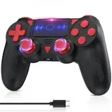 Bonacell Wireless Controller für Ps-4 Dual Vibration Kabellose Gamepad mit Turbo und 3.5mm Audio Jack/LED/Touch Pad für P-s4/Pro/Slim/Pc