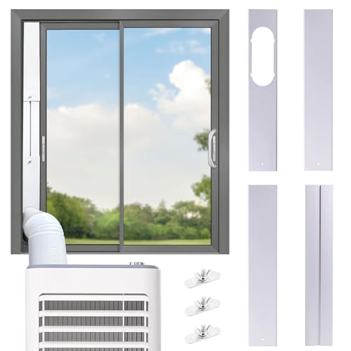 Fensterabdichtung für Mobile Klimageräte Set, Einstellbare Fensterabdichtung Klimaanlage, Dachfenster Klimaanlage Abdichtung, Klima Fensterabdichtung mit Abluftschlauch Adapter (02-4 Stück)