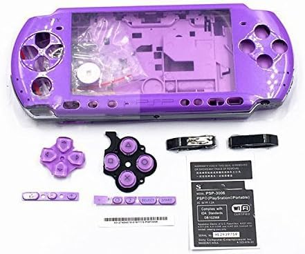 Vollgehäuse, Schutzhülle mit Tasten, Schrauben und Schraubendrehern für Sony PSP 3000, 3001, 3002, 3003 und 3004 violett