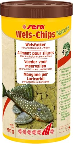 sera Welsfutter Nature 1000 ml | Formstabile Chips für den gesunden Wels | Hohe Futterverwertbarkeit | Futter für Zierfische | Fischfutter Made in Germany