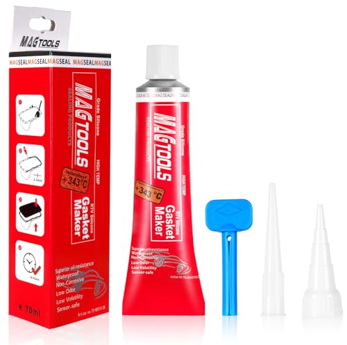 flintronic Dichtmasse Motor, 70ml Motordichtmasse Rot, Ölbeständig Hochtemperatur Silikon Dichtmasse, Zylinderkopfdichtung Dichtmittel, Ölwannendichtung, Dichtsilikon für Autos Motorräder Reparatur