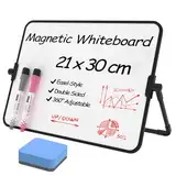 NEWYES Whiteboard Magnetisch Memoboard A4-Größe mit Ständer, Tragbare Doppelseitige Beschreibbar Whiteboard Staffelei Desktop Schreibtafel zum Notieren im Büro, Geschäft und zu Hause