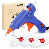 Assark Heißklebepistole Klebepistole Mini Heißklebepistolen mit 30 Heißklebesticks für Schule, Handwerk, Kunst oder, schnelle Reparaturen zu Hause, 20 W (Blau N)