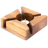 Plogis Natürliches Stövchen Holz - Eleganter Kaffee- & Teewärmer aus Akazienholz / 15x15 cm Handgemachtes Stövchen für Teekanne/Speisen- & Teekannenwärmer mit Teelicht Teestövchen/Tee Stövchen Groß