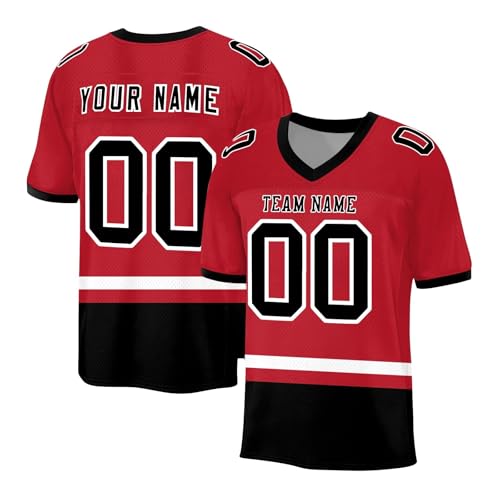 Generisch Herren Personalisiert American Football Trikot Individuelle Fußball Trikot Football Jersey Rugby T-Shirts Stitched/Printed Namen Number Sports Uniform Damen Kinder 2025 Angebote(26)