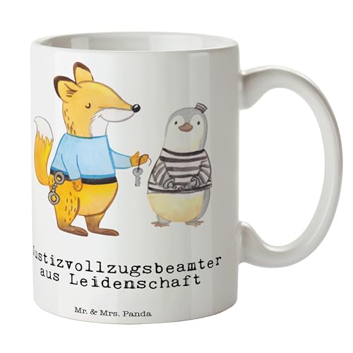 Mr. & Mrs. Panda Tasse Justizvollzugsbeamter Leidenschaft - Geschenk, Tasse bedrucken, Becher, Teetasse, Gefängniswärter, Porzellantasse, Beruf,