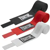 Fightinc. Boxbandagen Pro 3,5m - 350 cm elastisch schwarz rot weiß Weiss Boxen Kickboxen Kampfsport Muay Thai (3er Pack (schwarz+rot+weiß), 350 cm)