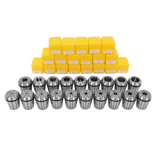 YOFULY ER32 Spannzangen Set Bohrfutter, ER32 Spannzange 2 – 20 mm, ER32 Federzange für CNC-Gravurmaschine und Fräsdrehmaschine, Werkzeughalter, 19Teile…