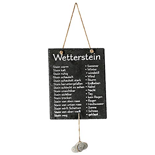 Cepewa Wetterstation "Stein" auf Schiefertafel Wettertafel Schild Tafel beschriftet 20 x 25 cm