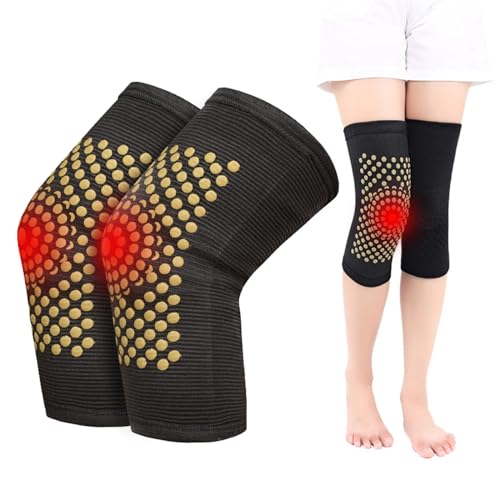 Wärme Knieschoner,Selbstheizende Knieschoner,1 Paar Selbstheizende Knieschützer Knieschoner,Knieheizkissen,Wärmetherapie Kniebandage,für Laufen,Fitnessstudio,Sport,Unisex,Schwarz