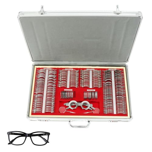 266 Pcs Testlinsen-Set Optisch Messbrille Linse Augenoptiker Ophthalmologische Testkoffer-Linsen mit Optometrie Testrahmen für Optiker und Augenkliniken geeignet