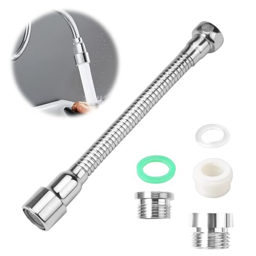 Wasserhahn Verlängerung Küche, 20cm Wasserhahnverlängerung, Verlängerung Wasserhahn Mit 2pcs Wasserhahn Adapter, Wasserhahn Verlängerung Spritzkopf, Wasserhahnverlängerung Küche, für Küchen, Toilette