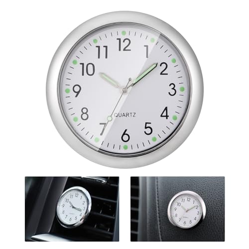 JIZZU Car Clock, Mini Fahrzeug Armaturenbrett Uhr für Auto, Mini Quartz Analogue Car Dashboard Uhr, Clock Time Auto Air Vent Clip Uhr für Auto Innendekoration Kleine Wanduhr Home Decor