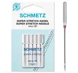 SCHMETZ Nähmaschinennadeln I 5 Super Stretch-Nadeln I Nadeldicke 75/11 I HAx1SP I auf jeder gängigen Haushaltsnähmaschine einsetzbar I für die Verarbeitung elastischer Stoffen mit dickeren Nähfäden