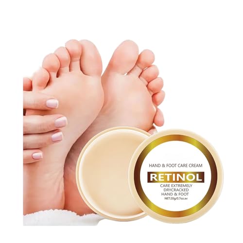 Fersenbalsam für trockene, rissige Füße, Retinol-Heilende Handcreme, Fußcreme, intensiv feuchtigkeitsspendende und weichmachende Füße, Ellbogen und Hände, Fußpflegebehandlung für trockene, rissige