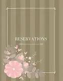 Reservations #9: Floral Restaurant Reservation Book table log on elegant brown cover 8.5x11 - 110 pages