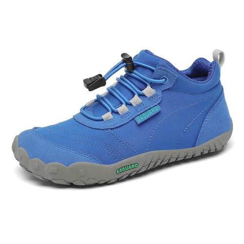 SAGUARO Kinder Barfußschuhe Atmungsaktiv rutschfest Wanderschuhe Leicht Barefoot Minimal Sneaker Gr.31