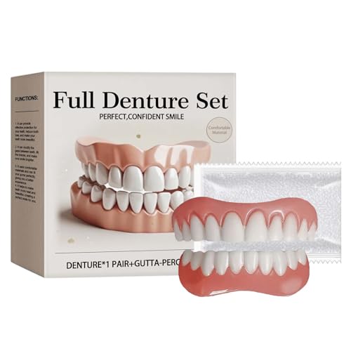 Clawrex Prothesen Unterfütterung Silikon Gebiss, Zahnprothese Zahnreparaturset, Zahnersatz zum Aufstecken, Silicone Reline Denture Set, Kosmetische Zähne Temporäre Prothesen, Gebiss, Zahnprothese