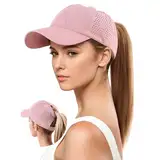 YAMEE Baseballkappe Damen Pferdeschwanz Sommer,Baseballmütze Damen Baseball Cap Mesh Atmungsaktiven,Sommermütze Damen Leicht Wasserdicht Schnelltrocknend