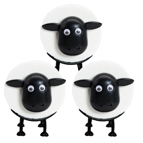 Toilettenpapierhalter Schaf, 3 Stück Toilettenpapier Deko Schwarz, Toilettenrollenhalter WC, Ersatzrollenhalter für 38 und 42mm Rollen, lustiger Klopapierhalter