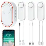 Wi-Fi-Wassermelder-Kit, 1 Smart Hub, 3 Drahtlose Sensoren, 4 Leckage-Sonden, 2 Schwimmer-Sonden für den Wasserstand, Hoch/Niedrig/Leck Können Gleichzeitig Erkannt Werden, APP-Überwachung,5M-Leitung